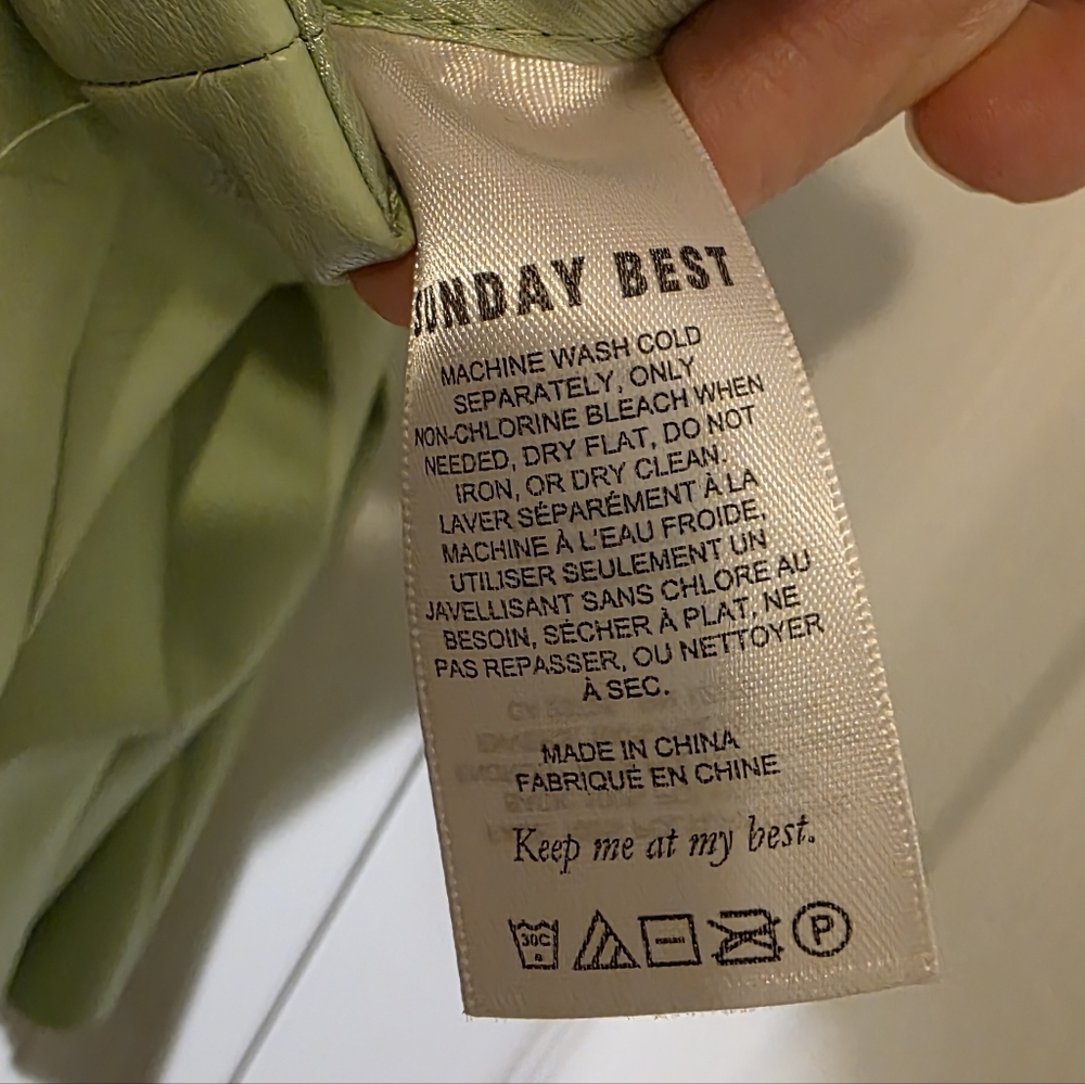Sunday Best Micro Pleated Vegan Leather Skirt In Sagebrush (Mint)Green 12 - Picture 4 of 12